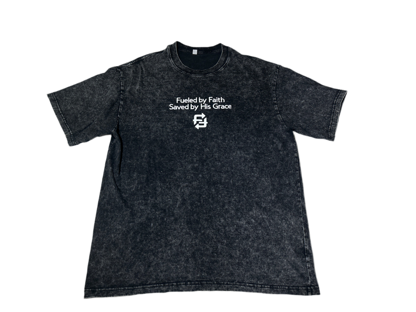 Fueled by Faith Saved by Grace (black) Tie Crew shirt