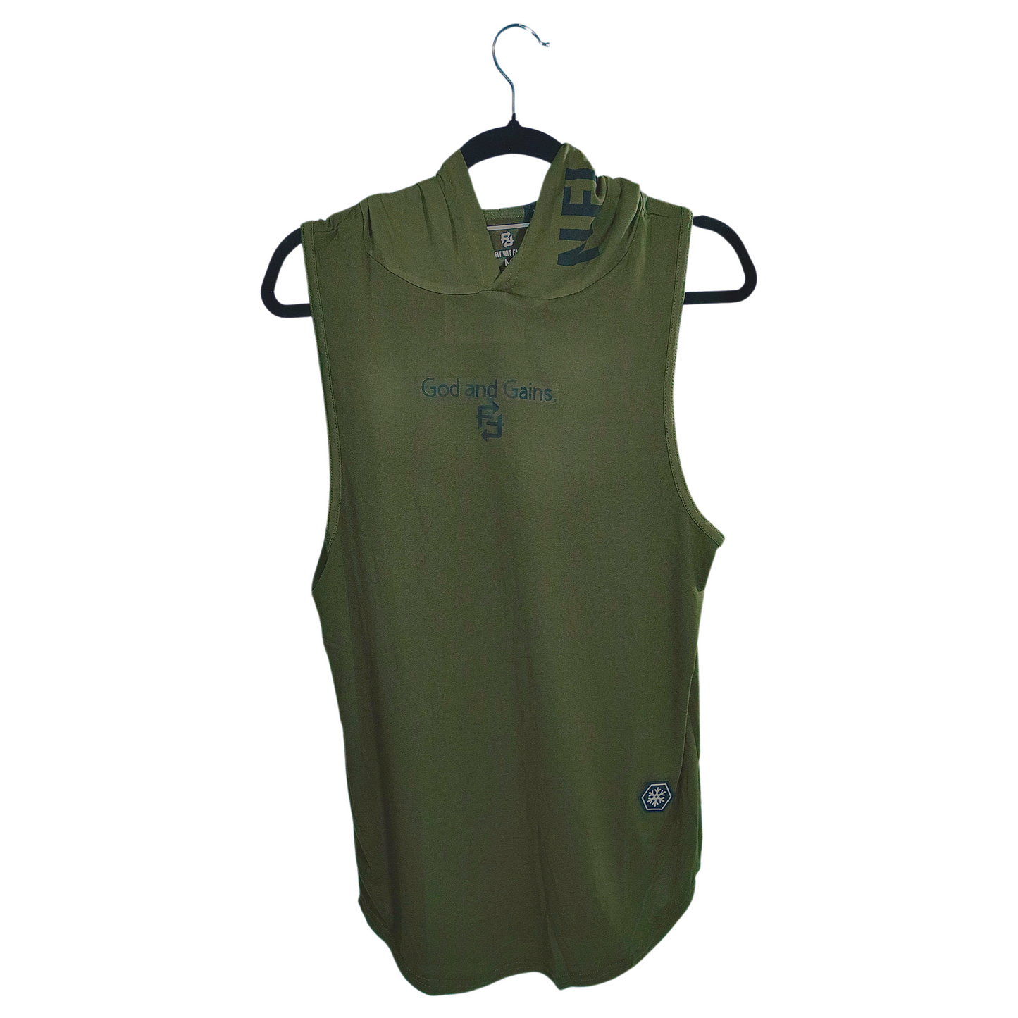 God and Gains sleeveless hoodie Green