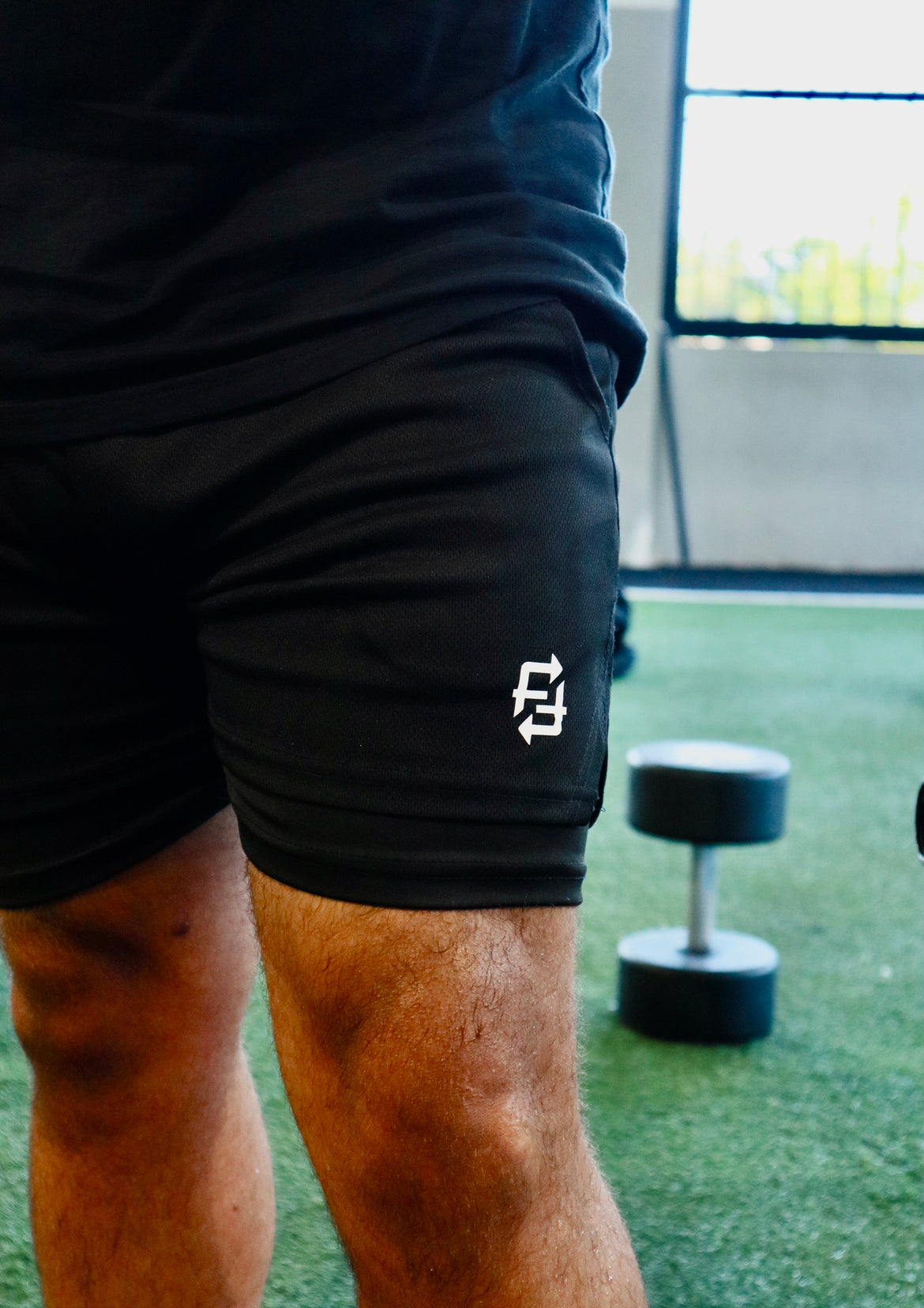 Black on black 2 in 1 Gym FWF compression shorts (Classic)