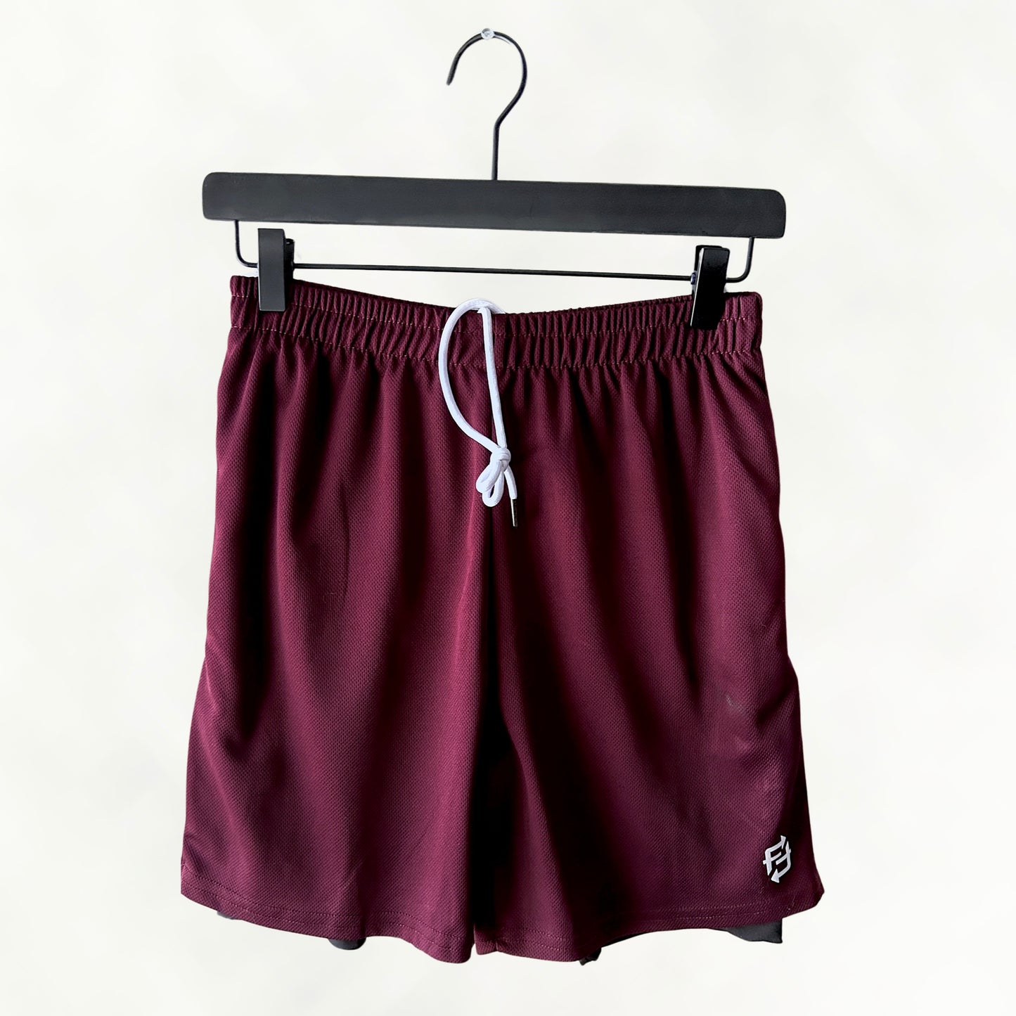 Maroon basketball style 2 in 1 compression