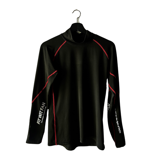 Black w/red trim Fit for Faith long sleeve compression