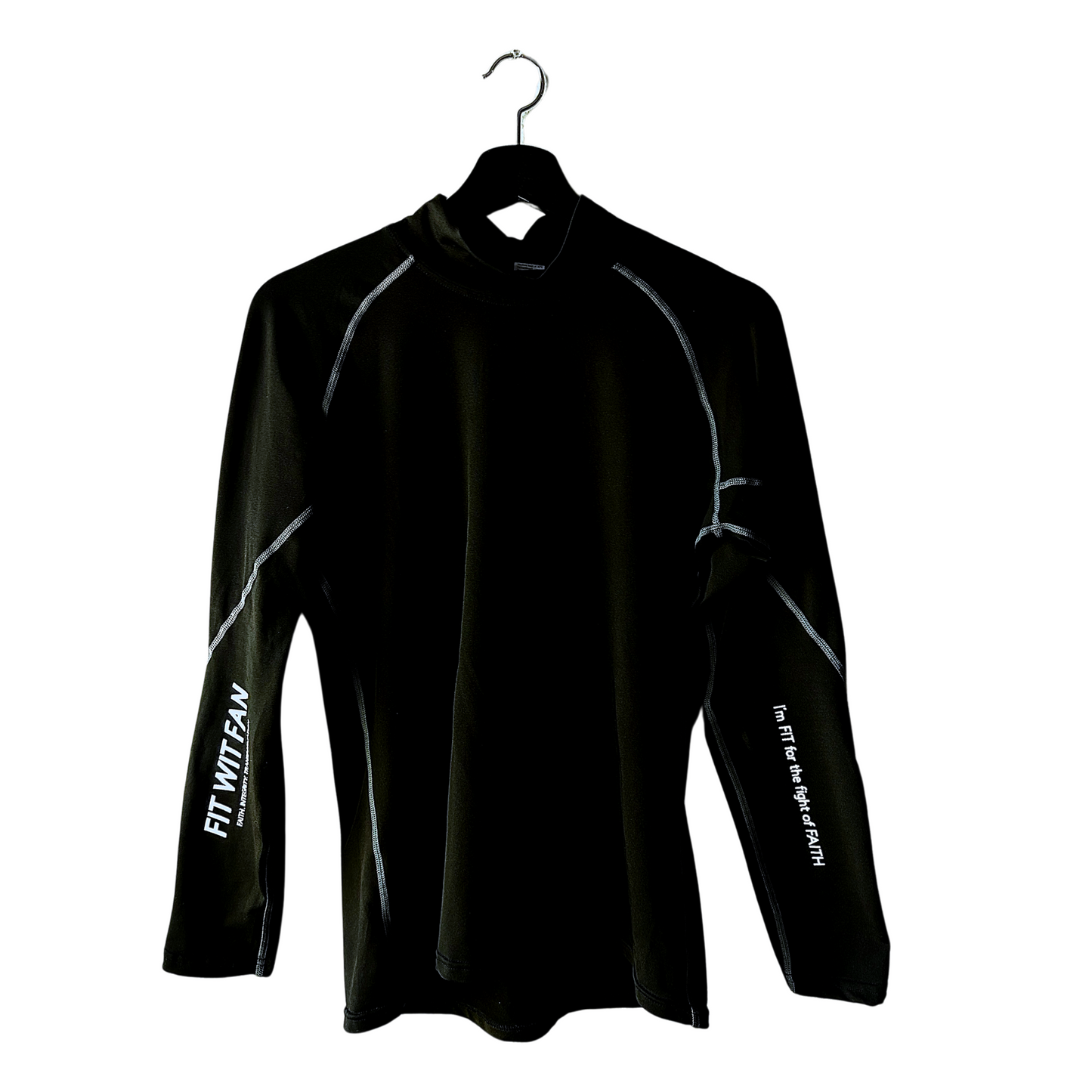 Black w/grey trim Fit for Faith long sleeve compression