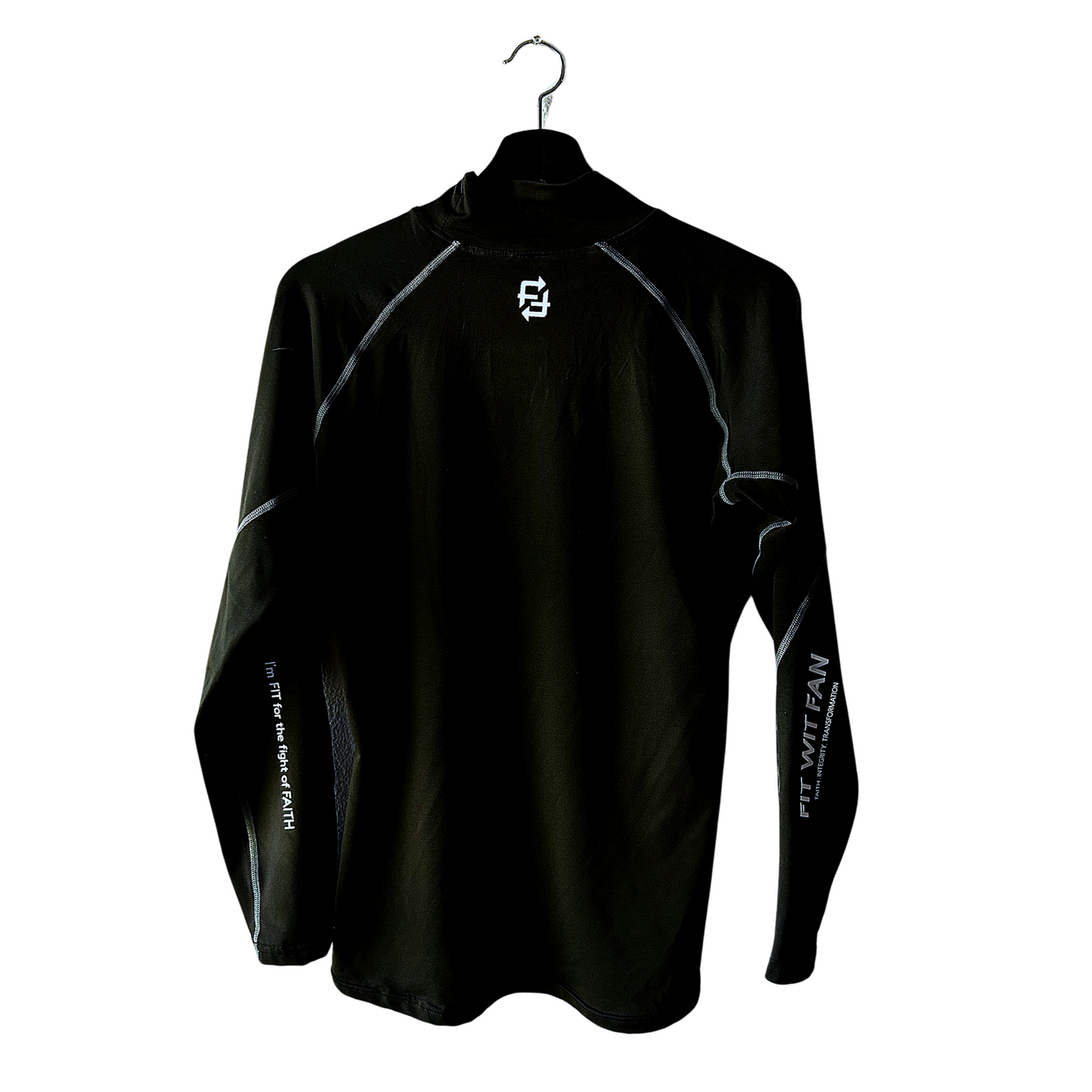 Black w/grey trim Fit for Faith long sleeve compression